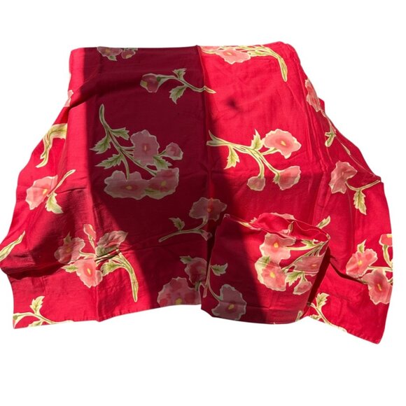 pottery barn asnew red pink floral set of 2 pillow cases - Picture 1 of 3